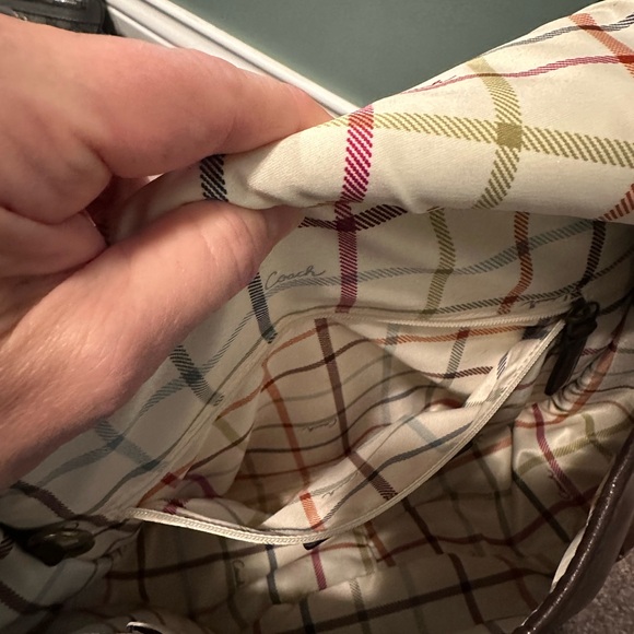 Coach Bleeker Tattersall Laced Strap Whiskey Leather like new - Picture 16 of 17